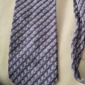 Claiborne Geometric Patterned Multicolor Silk Tie Necktie